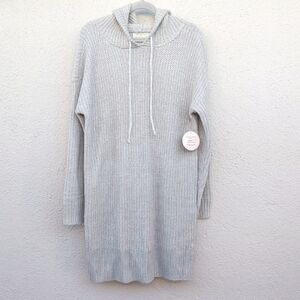 NWOT Gray Knit Hoodie Dress